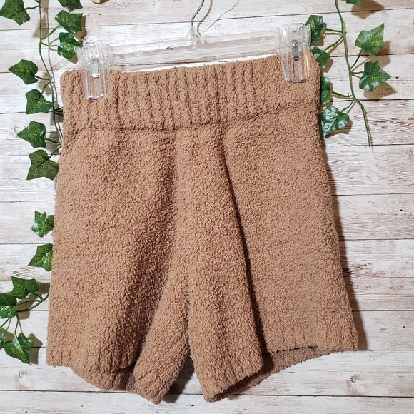 SKIMS Camel Cozy Knit Shorts Sleep Lounge Kim Kardashian Tan Brown - Picture 3 of 10